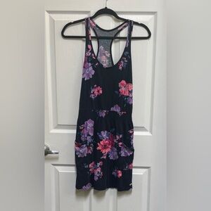 Garage Navy Floral Racerback Dress with Pink & Purple Flowers $7 add on